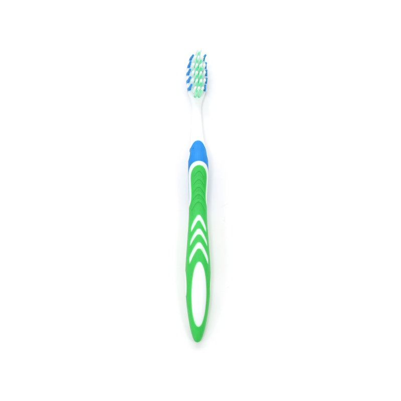PP/TPE Handle Ultra-fine Soft PBT+Silicone Massage Bristle USA Style 3 Kulay Pang-adulto Deep Cleaning Toothbrush